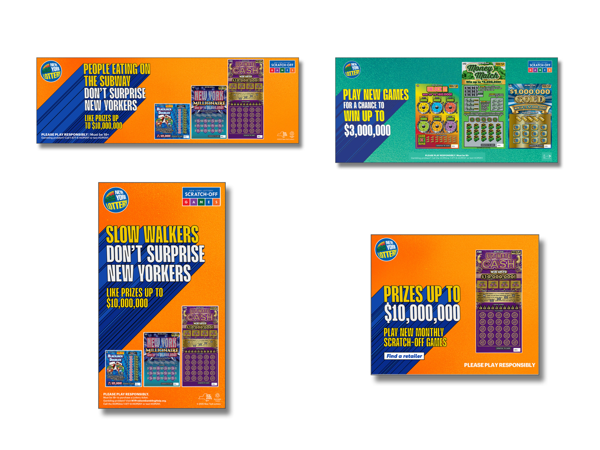 NY Lottery — Scratch-Off Games digital banner campaign production by Walter Lynch
