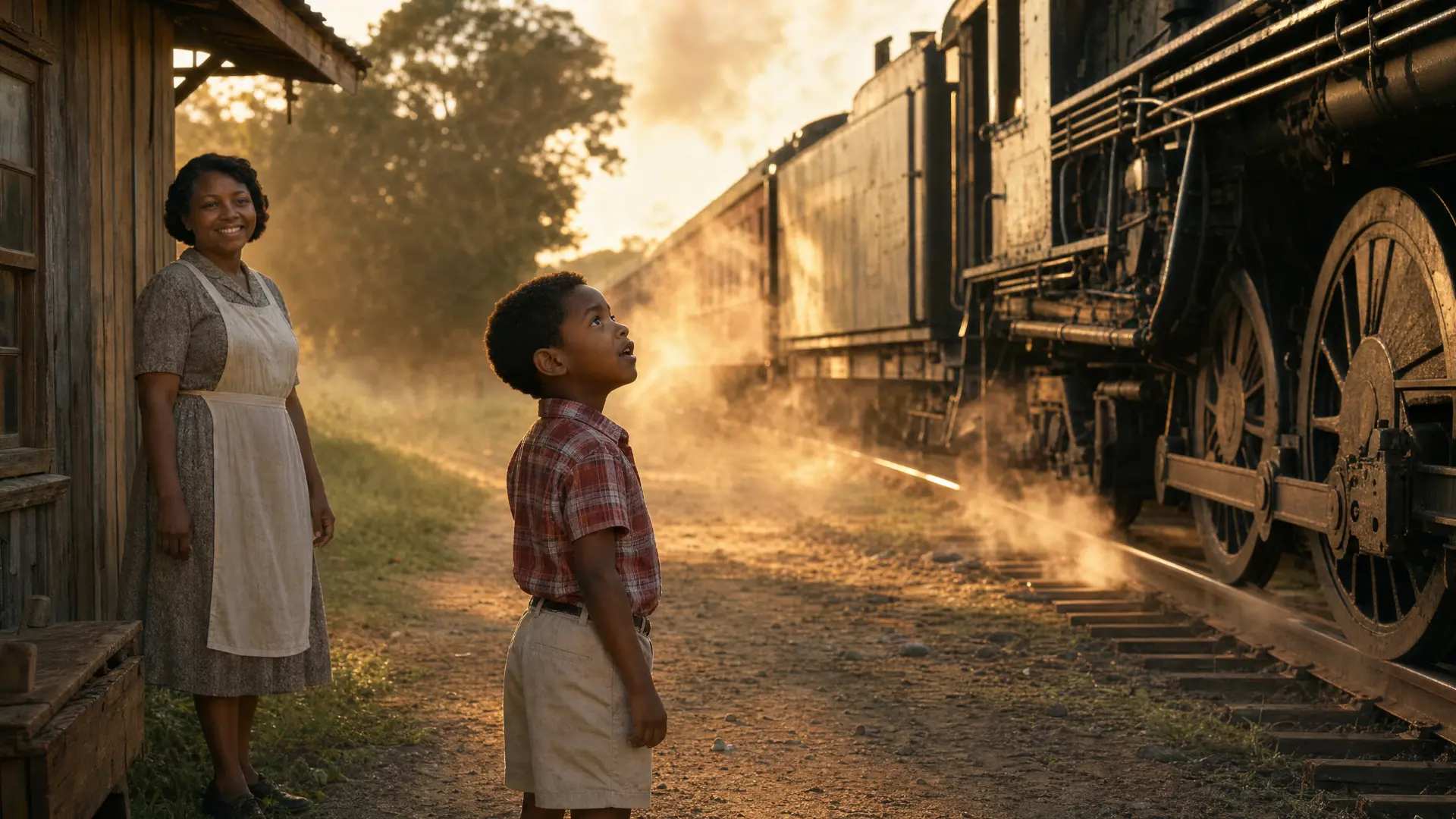 Sunrise at the depot — book trailer concept frame